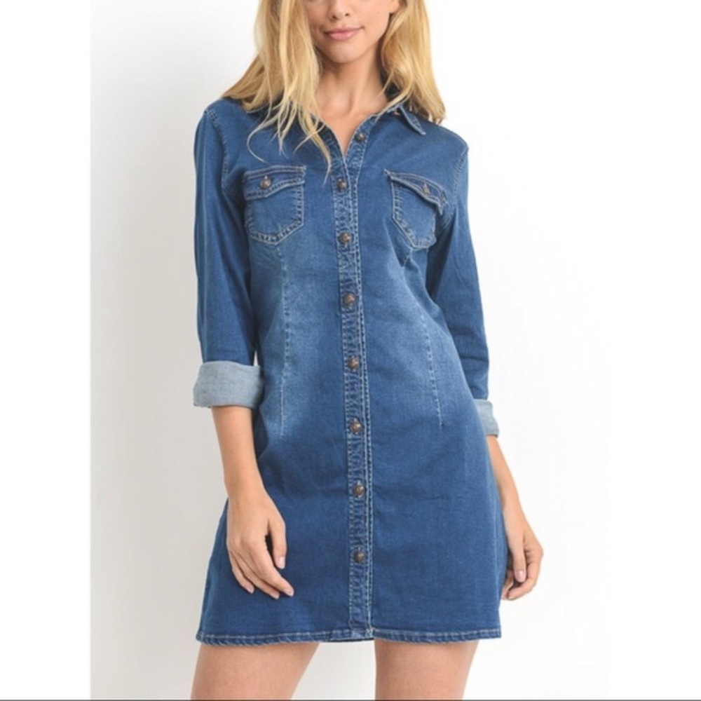 DARK WASH DENIM MINI